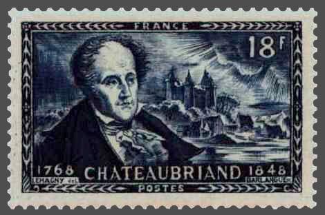 Name:  timbre france 1948 - 0816 - portrait effigie de Francois-Rene vicomte de Chateaubriand ecrivain .jpg
Views: 491
Size:  28.3 KB