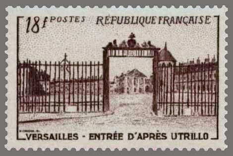 Name:  timbre france 1952 - 0939 - Grille d entree du chateau de Versailles d apres Utrillo.jpg
Views: 450
Size:  28.3 KB