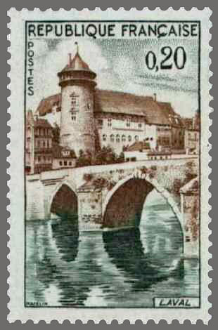 Name:  timbre france 1962 - 1330 - Vue du chateau et pont vieux sur la Mayenne - Ville de Laval (Mayenn.jpg
Views: 476
Size:  35.5 KB