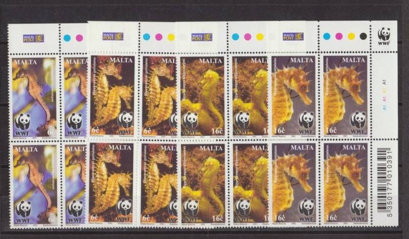 Name:  57-MALTA 2002 WWF Blocks of 4 MNH with Seahorse-161K.jpg
Views: 671
Size:  78.8 KB