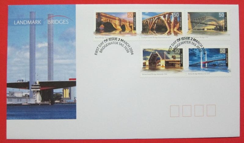 Name:  433-BRIDGES - AUSTRALIA - 2004 SET OF 5 ON FDC -45k.jpg
Views: 852
Size:  40.9 KB