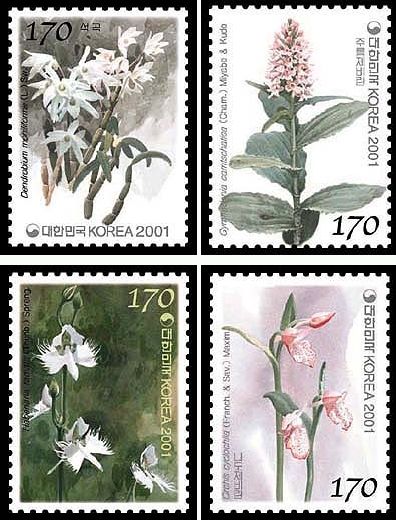 Name:  Korea - Orchid series 1st Aromatic stamps - 2001.jpg
Views: 887
Size:  61.4 KB