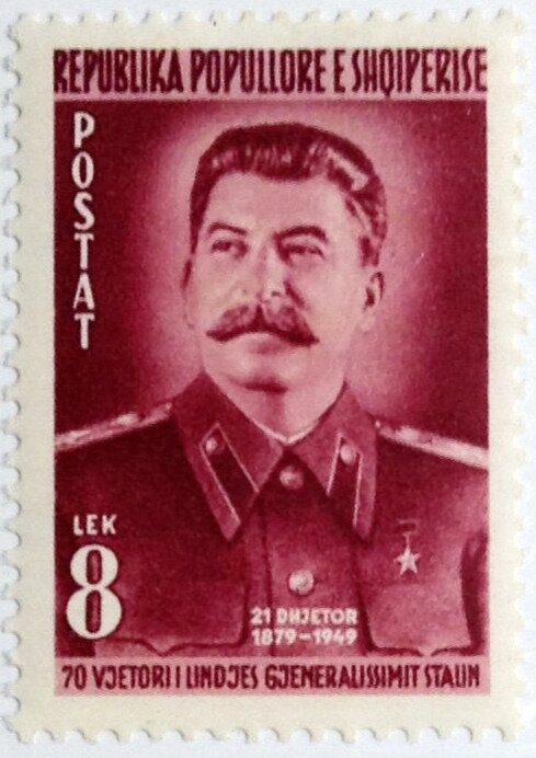 Name:  vs 2 - Albania_1949_Mi_481_stamp_(Stalin's_70th_Birthday._Joseph_Stalin,_Soviet_revolutionary.jpg
Views: 29
Size:  65.7 KB