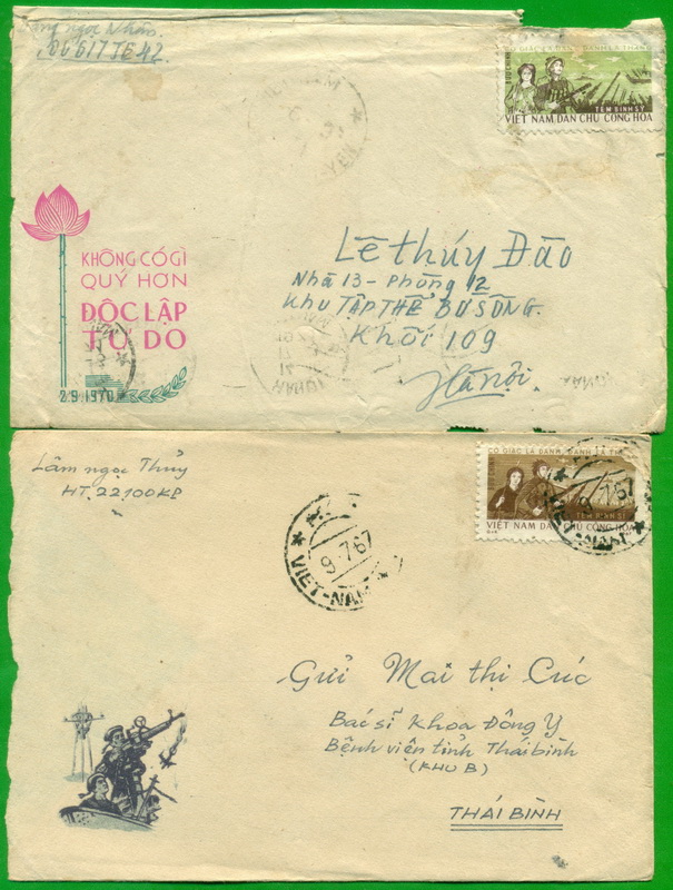 Name:  North Vietnam VC Military Cover 1966-67 Soldier Guerrilla Woman SetLot 4 Covers_2.jpg
Views: 560
Size:  190.6 KB